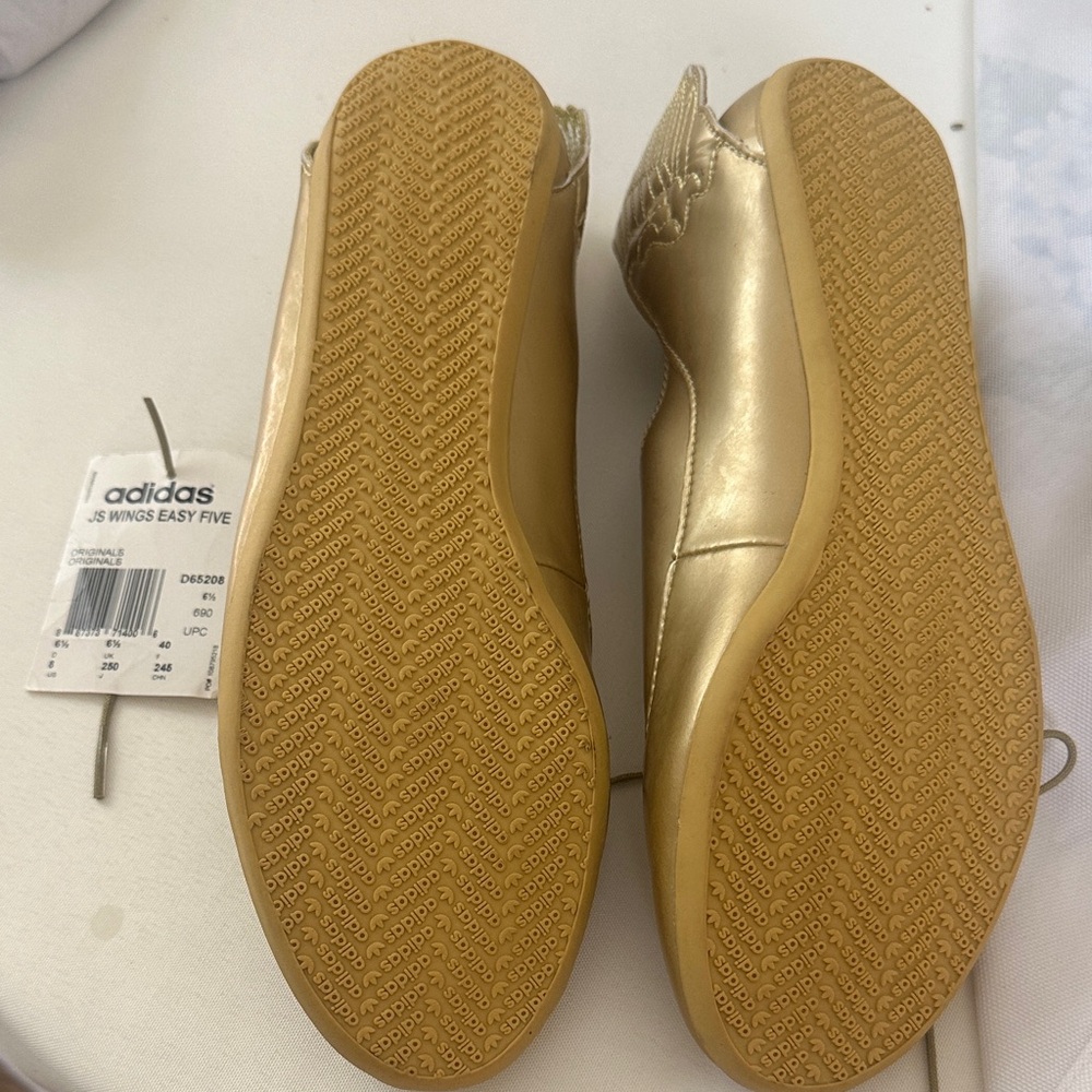 JEREMY SCOTT - ADIDAS Collab Women’s Lace-Up Wing Detail Flat - Tan - Picture 3 of 4